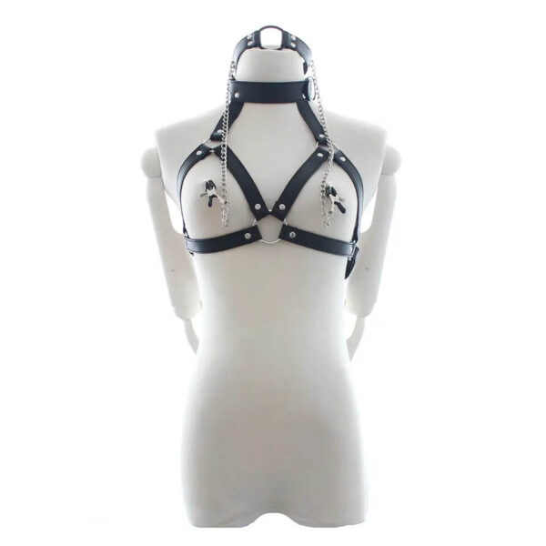 Bound Harness Top med Brystklemmer og Gag