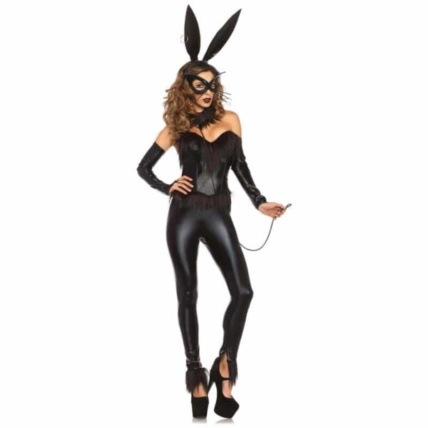 Leg Avenue Bondage Bunny Kostume Sort - S