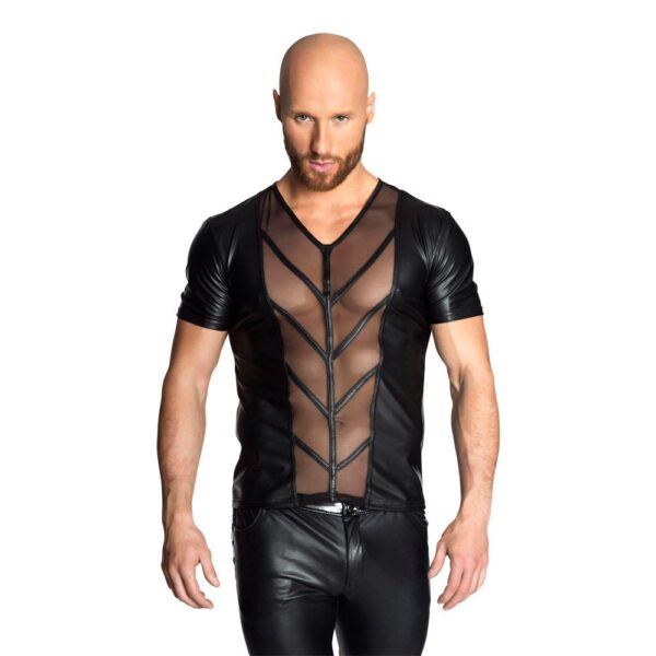 Noir Handmade Shirt med gennemsigtig front-5XL